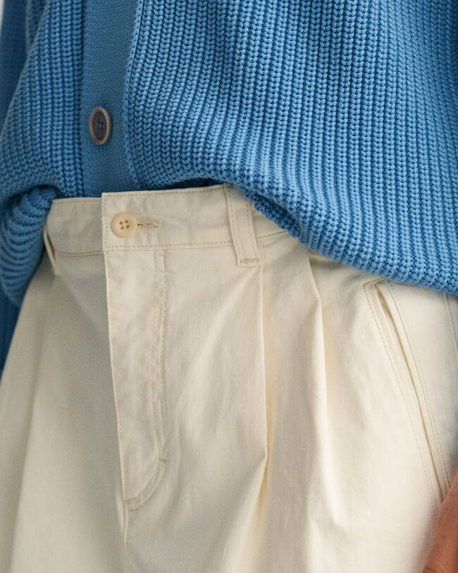 Relaxed Fit Pleated Chinos