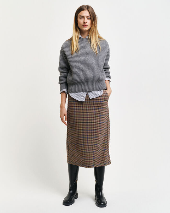 Checked Pencil Skirt