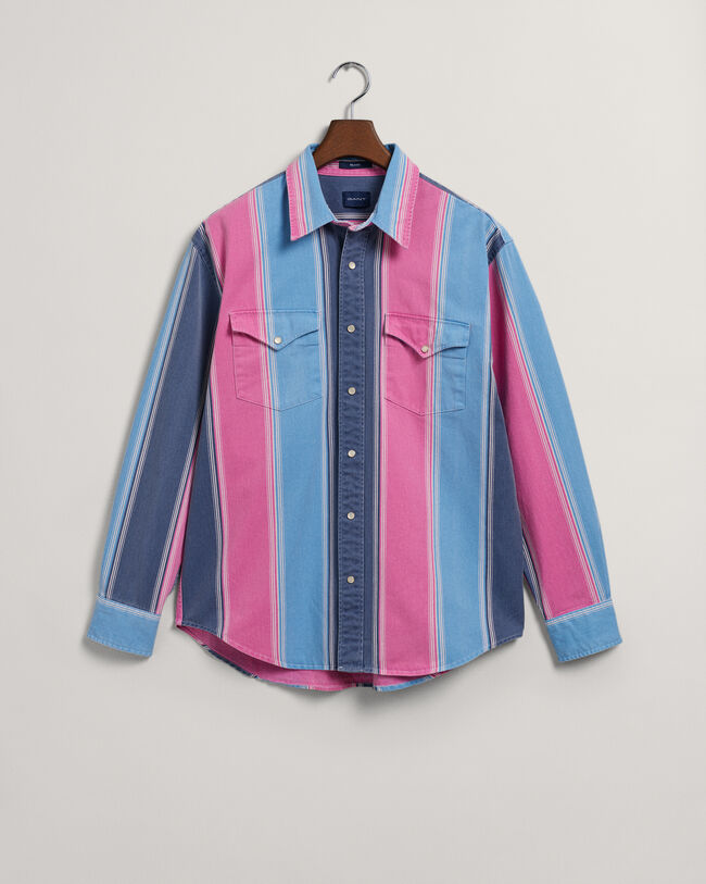 Relaxed Fit Striped Heavy Twill Shirt