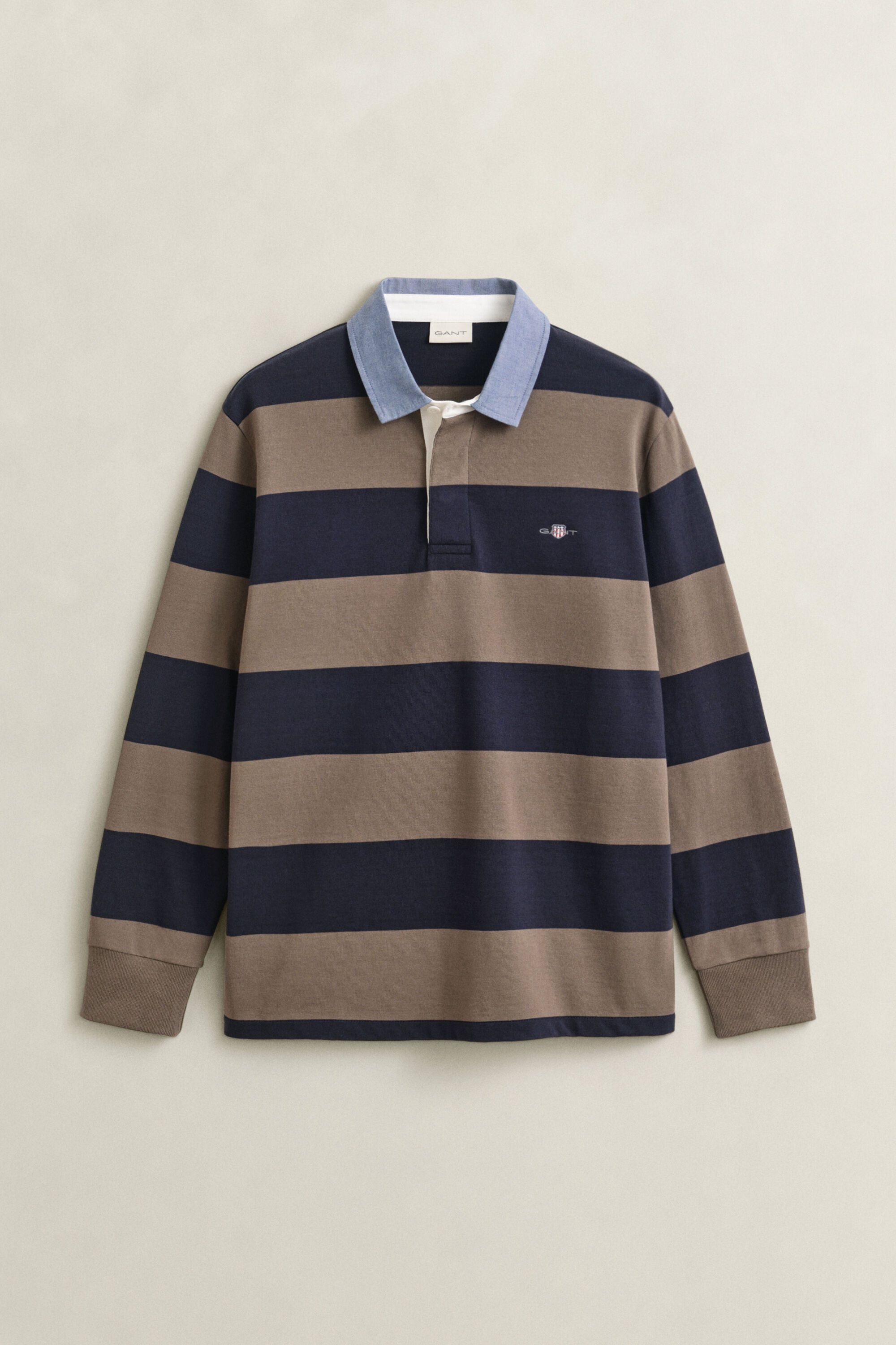 Chambray Collar Striped Heavy Rugger