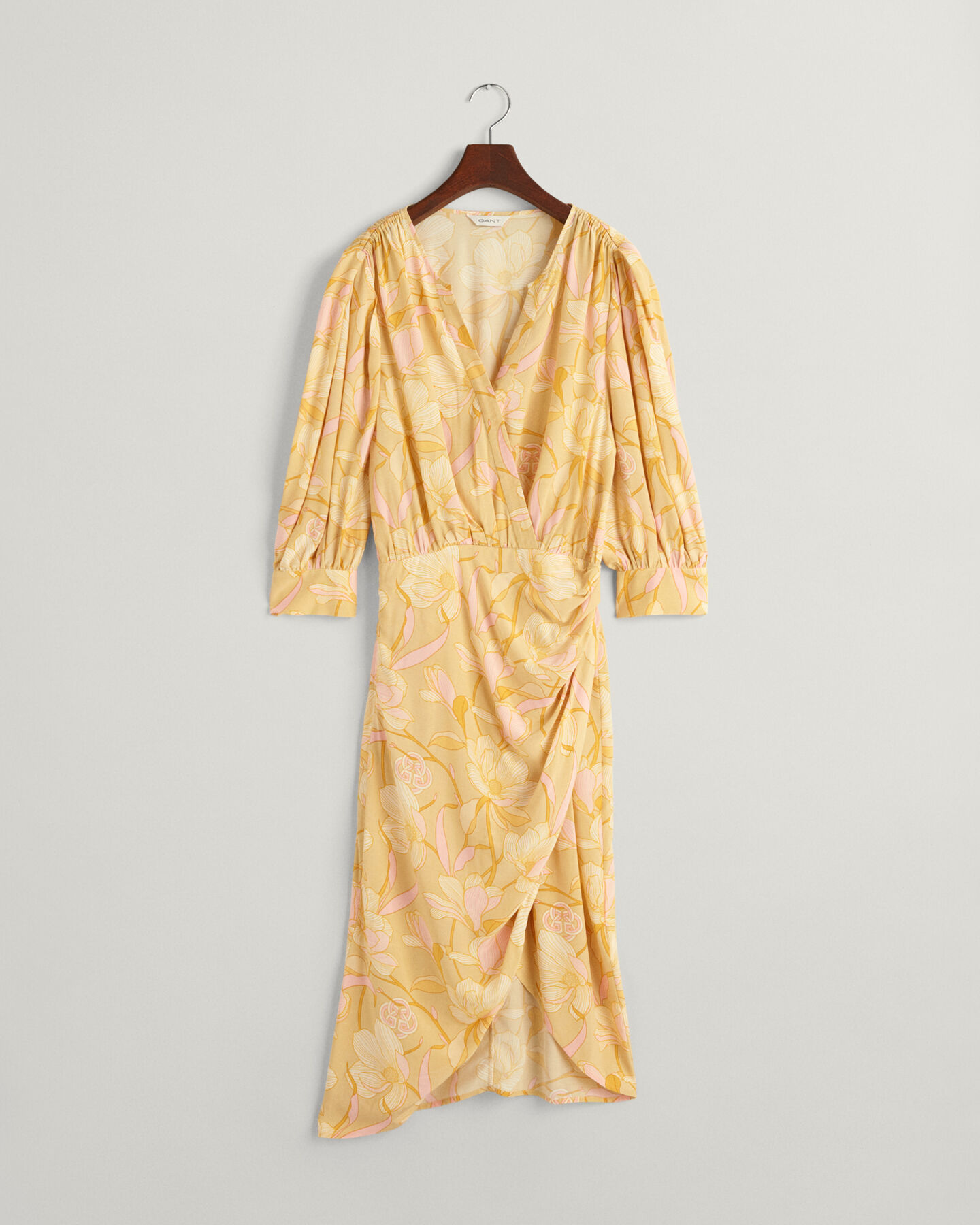 Regular Fit Magnolia Print Wrap Dress