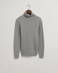 Cotton Cable Turtleneck Sweater