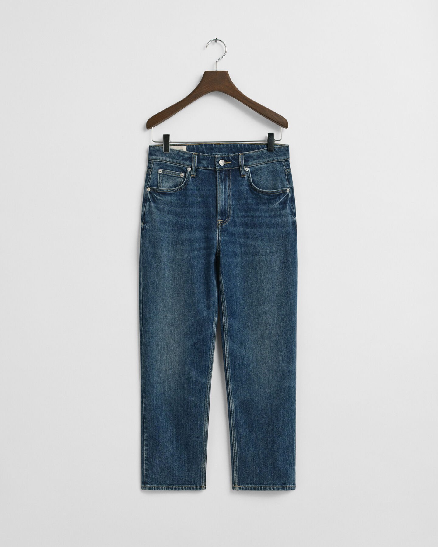 Cropped Straight Leg Stretch Jeans