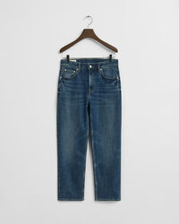 Cropped Straight Leg Stretch Jeans