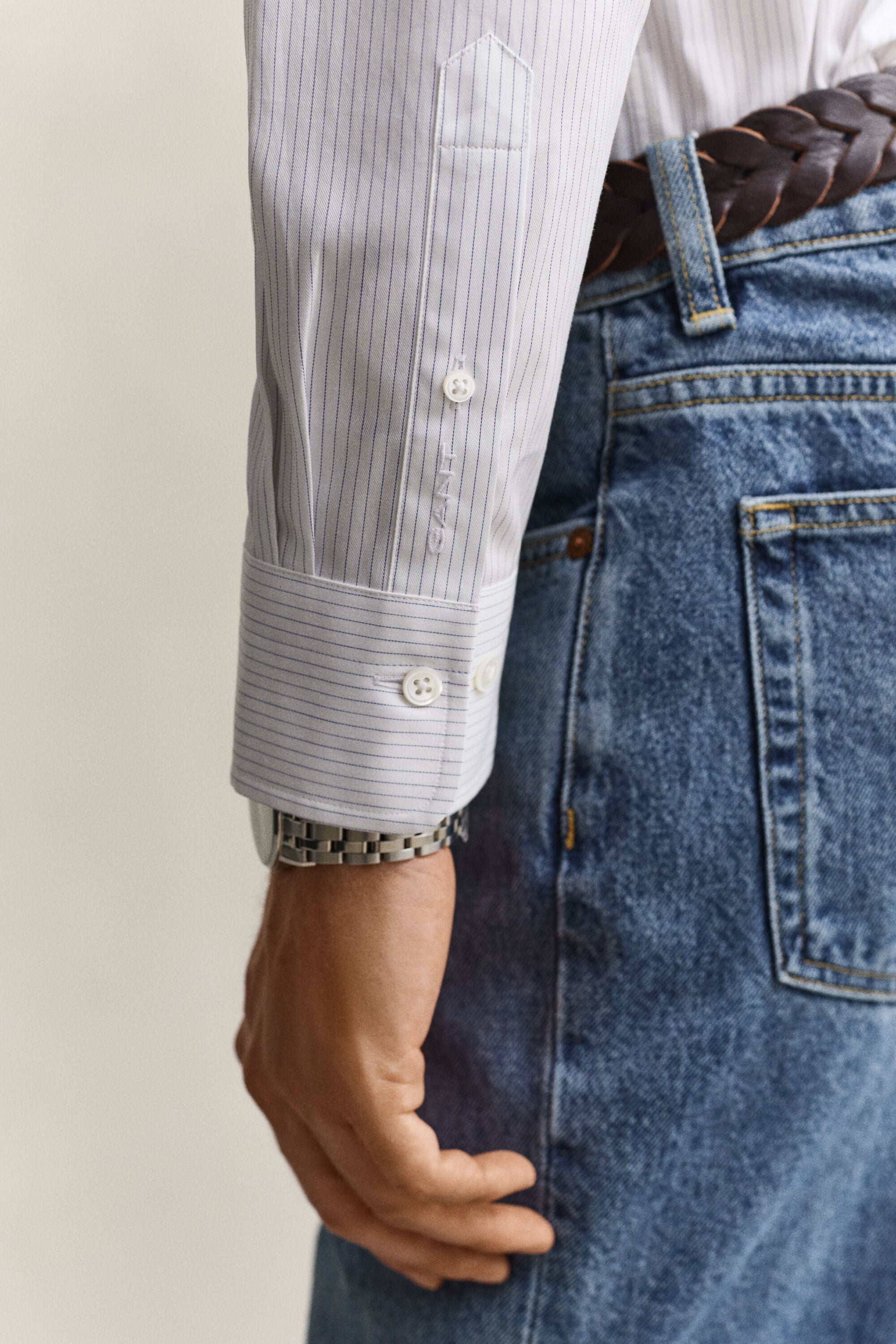 Striped Twill Dress Shirt