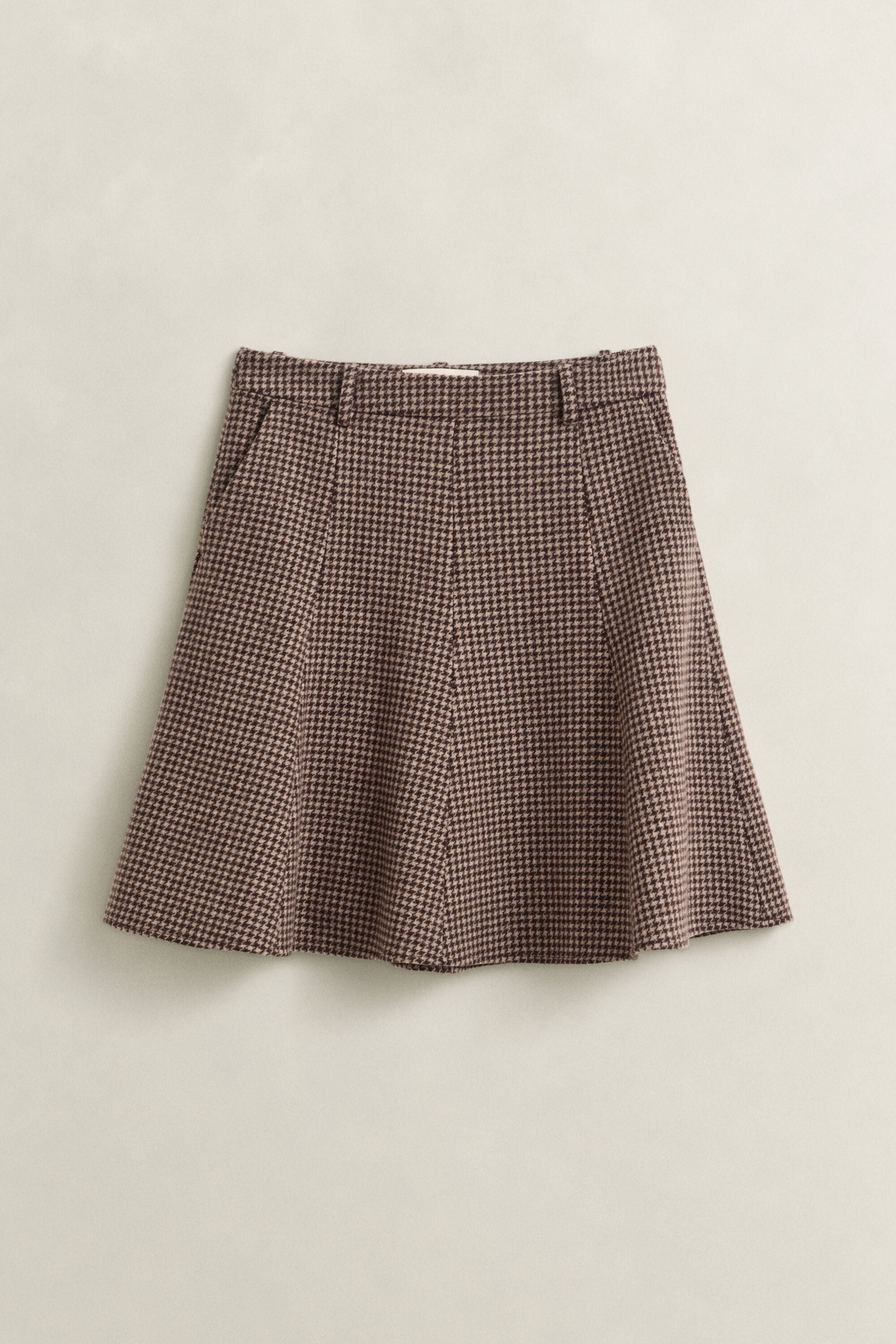 Flared Houndstooth Skirt