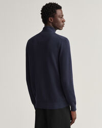 Cotton Piqué Half-Zip Cardigan
