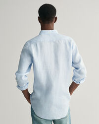 Slim Fit Houndstooth Linen Shirt