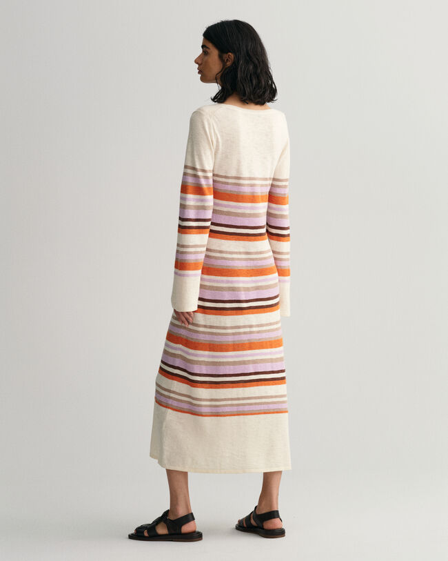 Multi Stripe Crew Neck Dress