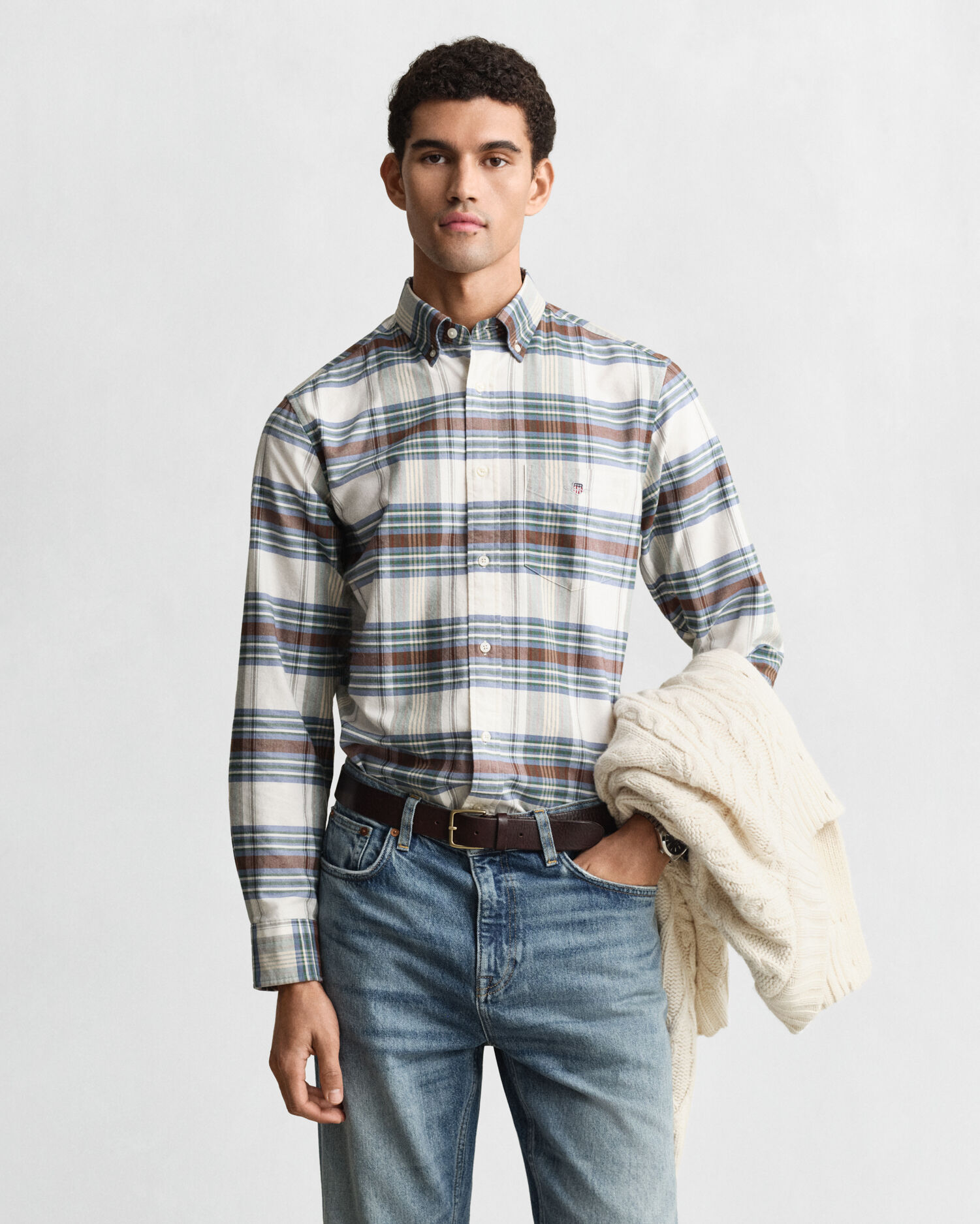 Regular Fit Classic Checked Oxford Shirt — WOODY GREEN
