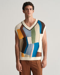Art Print Knitted Vest