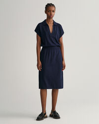 Collared Linen Blend Dress