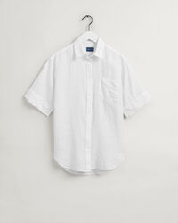 Relaxed Fit Linen Chambray Short Sleeve Shirt