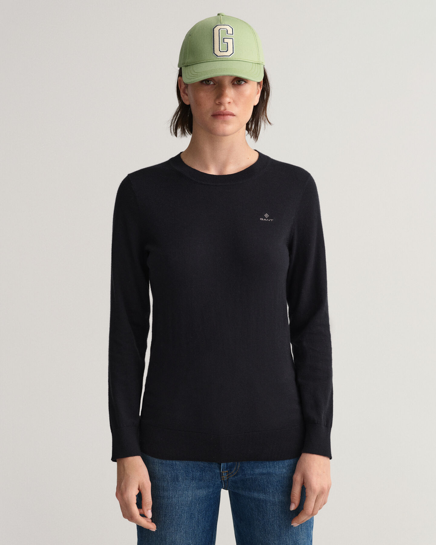 Cotton Cashmere Crew Neck Sweater