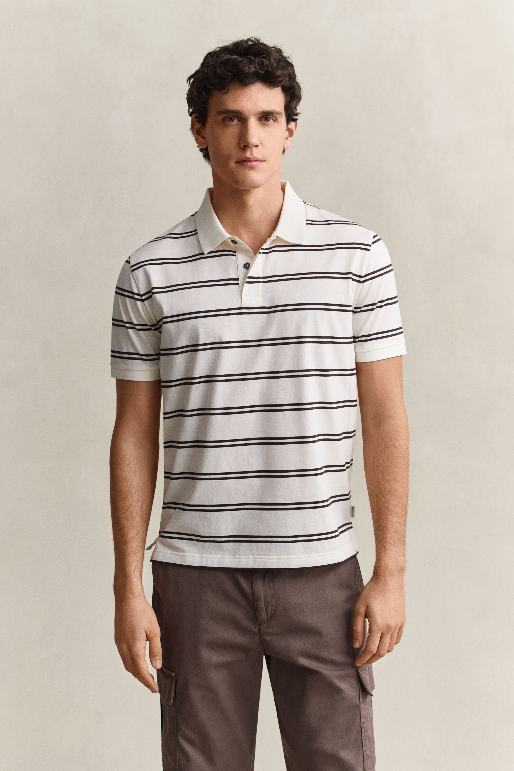 Striped Pima Cotton Polo Shirt