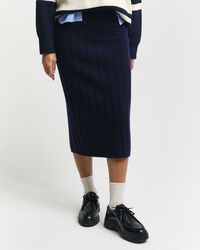 Wide Ribbed Wool Skirt