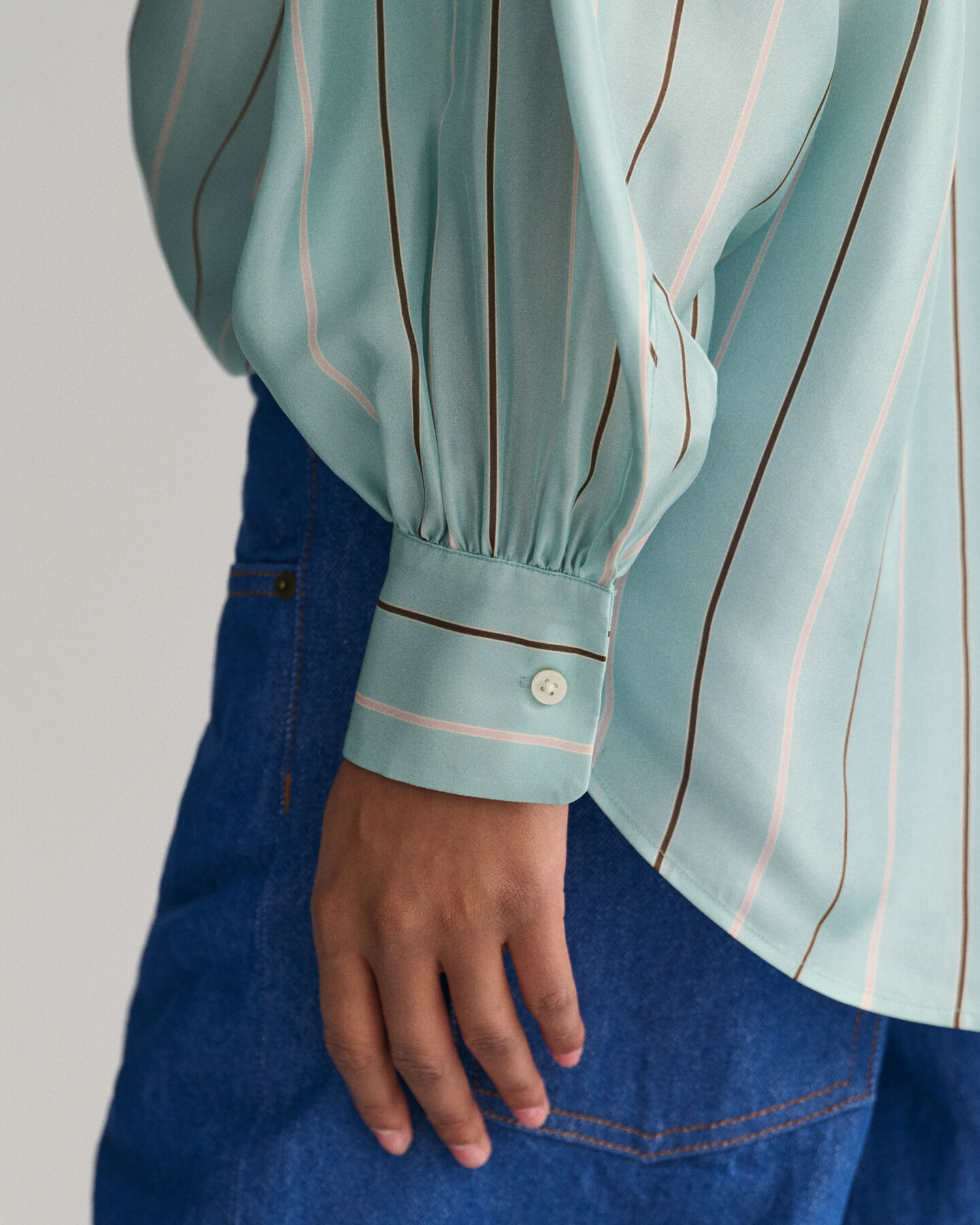 Silk Striped Bow Blouse