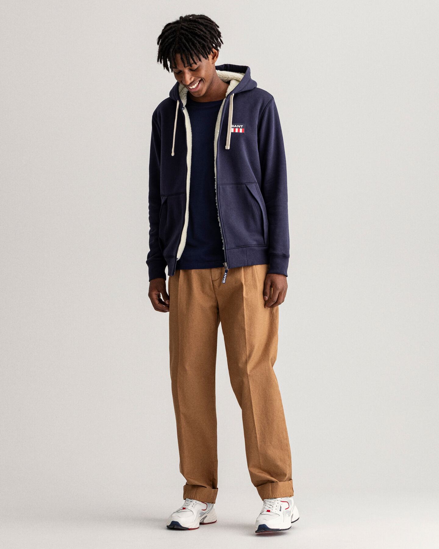 Sherpa Fleece Zip Sweat Hoodie