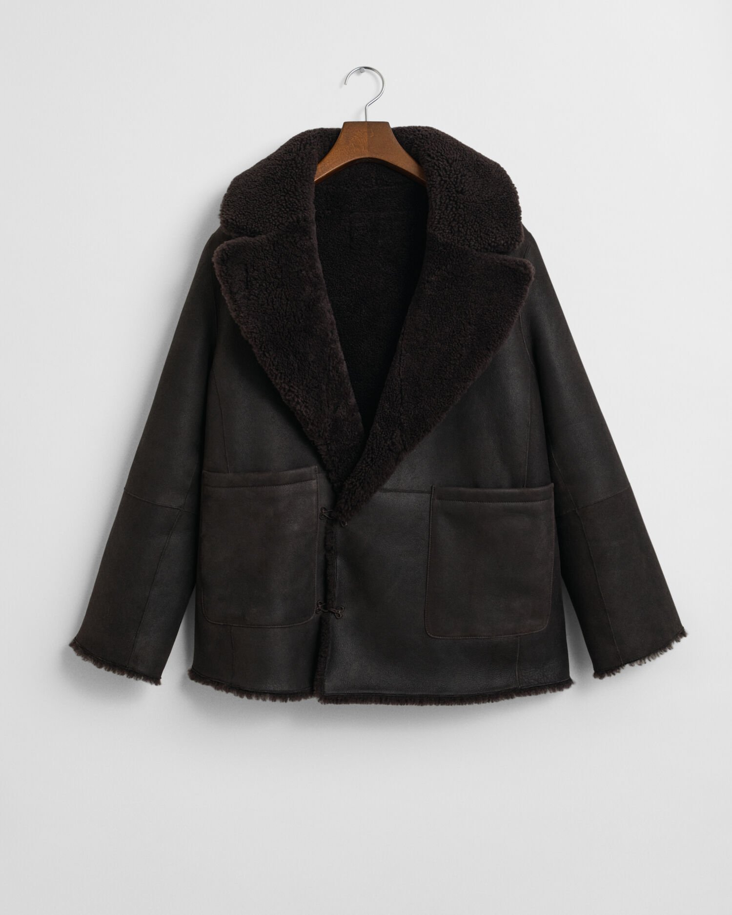 Reversible Shearling Peacoat