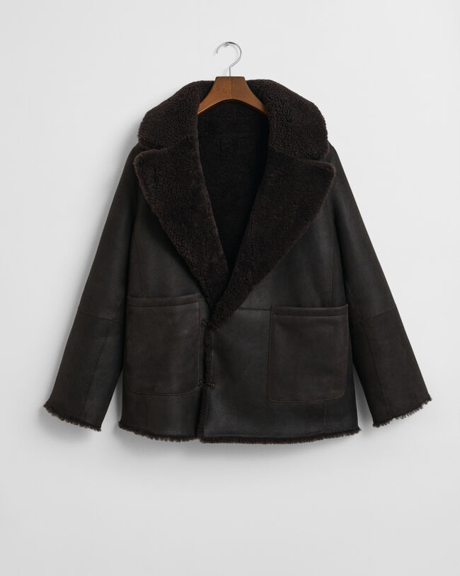 Reversible Shearling Peacoat