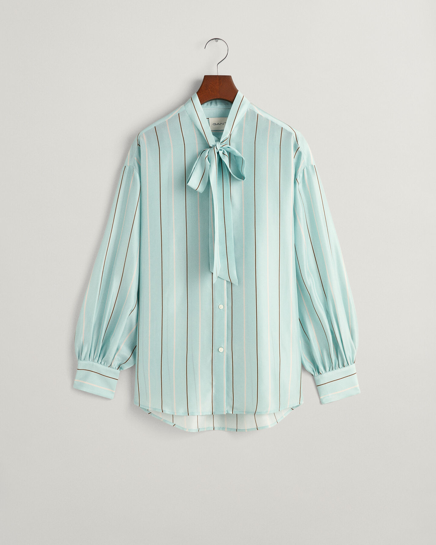Silk Striped Bow Blouse