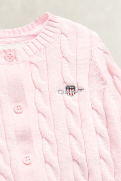 Baby Shield Cable Knit Cardigan — LIGHT PINK 1
