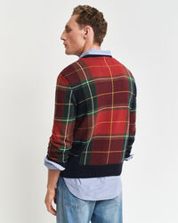 Checked Crew Neck Sweater
