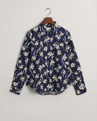 Regular Fit Floral Print Cotton Voile Shirt