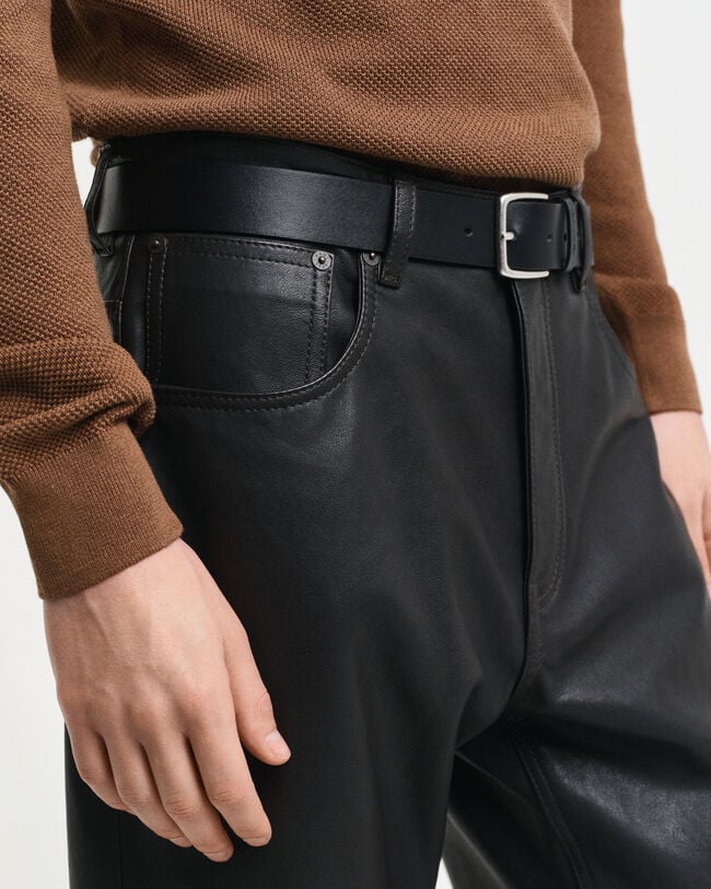 5-Pocket Leather Jeans