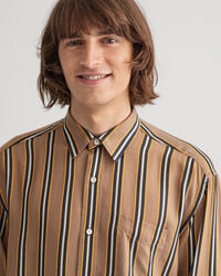 Pure Prep Relaxed Fit Striped Lyocell Shirt