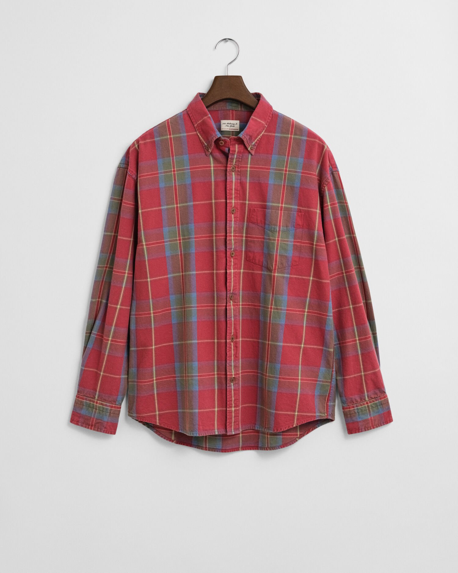 Oversized Washed Twill Checked Shirt