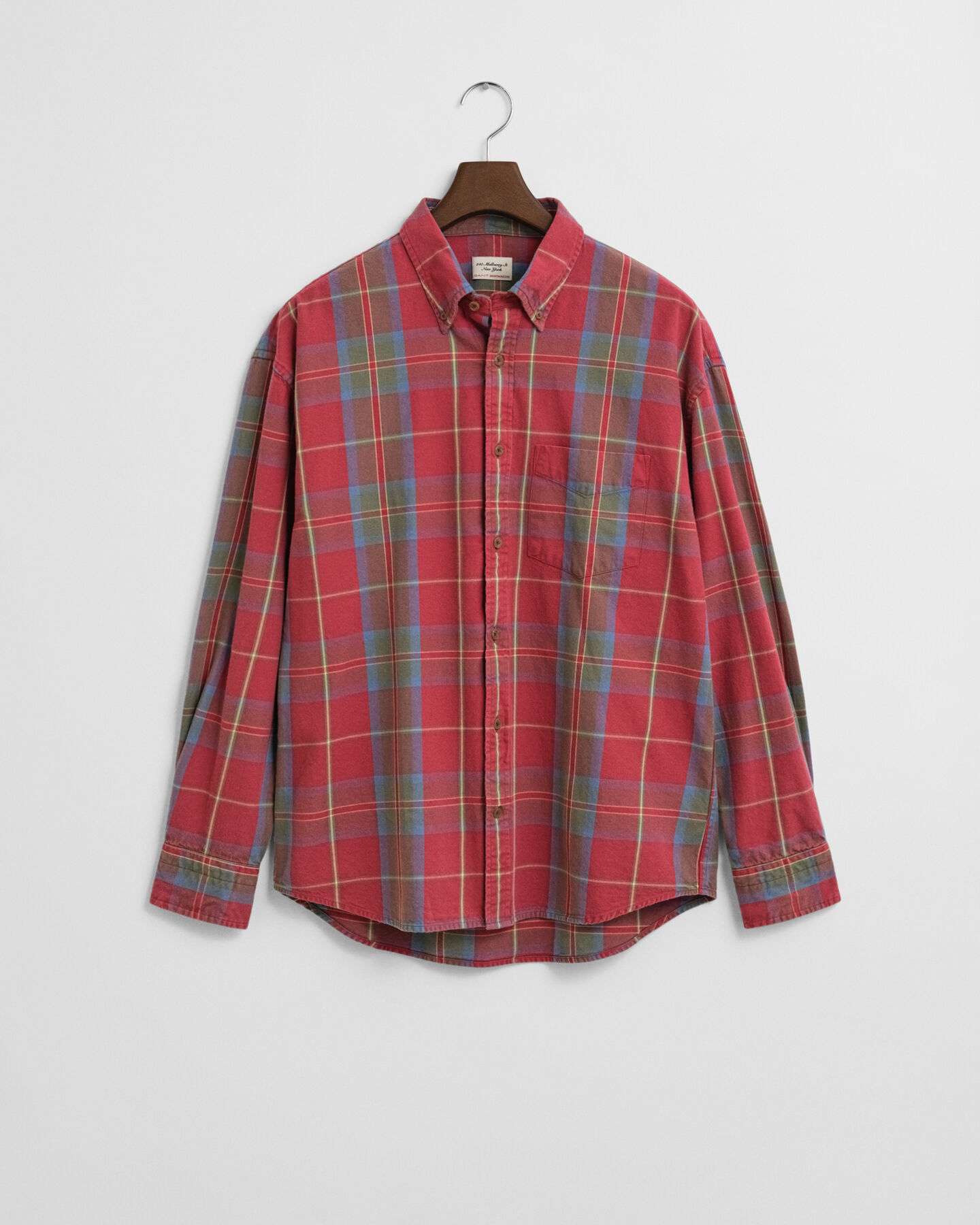 Oversized Washed Twill Checked Shirt