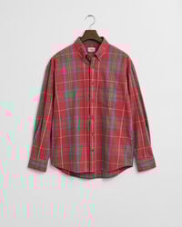 Oversized Washed Twill Checked Shirt