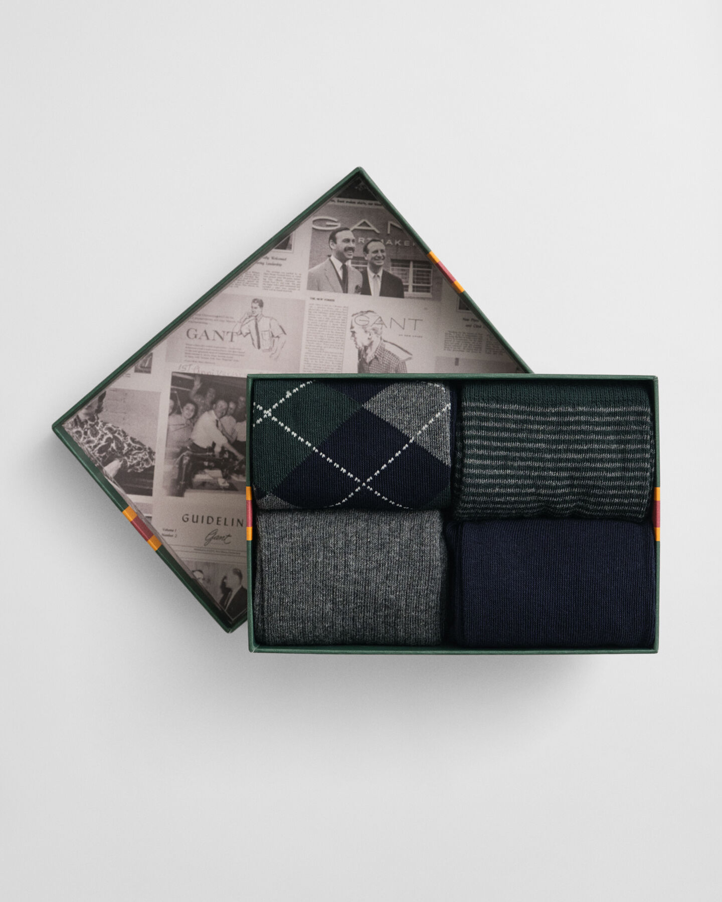 4-Pack Argyle & Striped Socks Gift Box