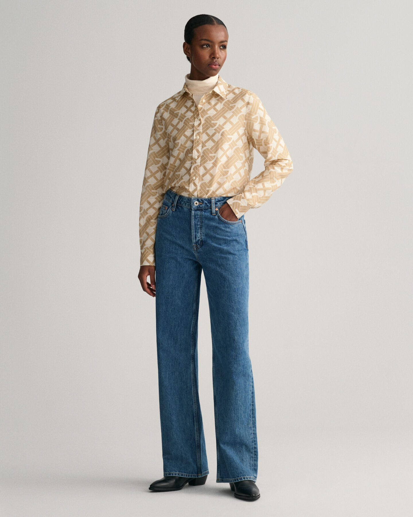 Regular Fit G Patterned Cotton Silk Shirt