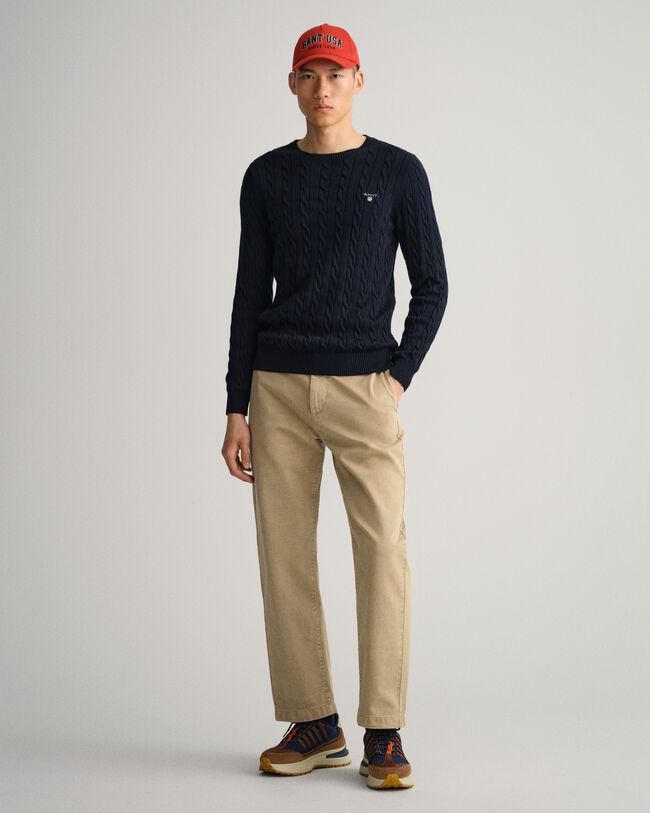 Cotton Cable Crew Neck Sweater