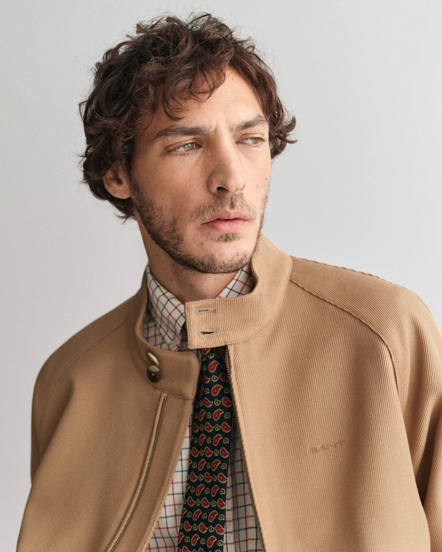 Wool Blend Harrington Jacket