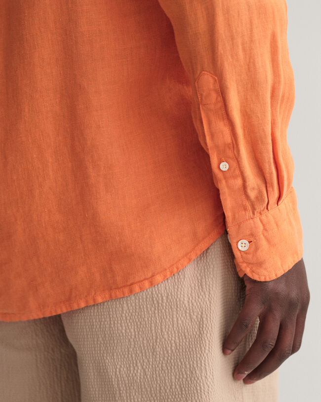 Regular Fit Garment-Dyed Linen Shirt