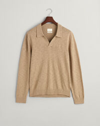 Cotton Linen Open Polo Sweater