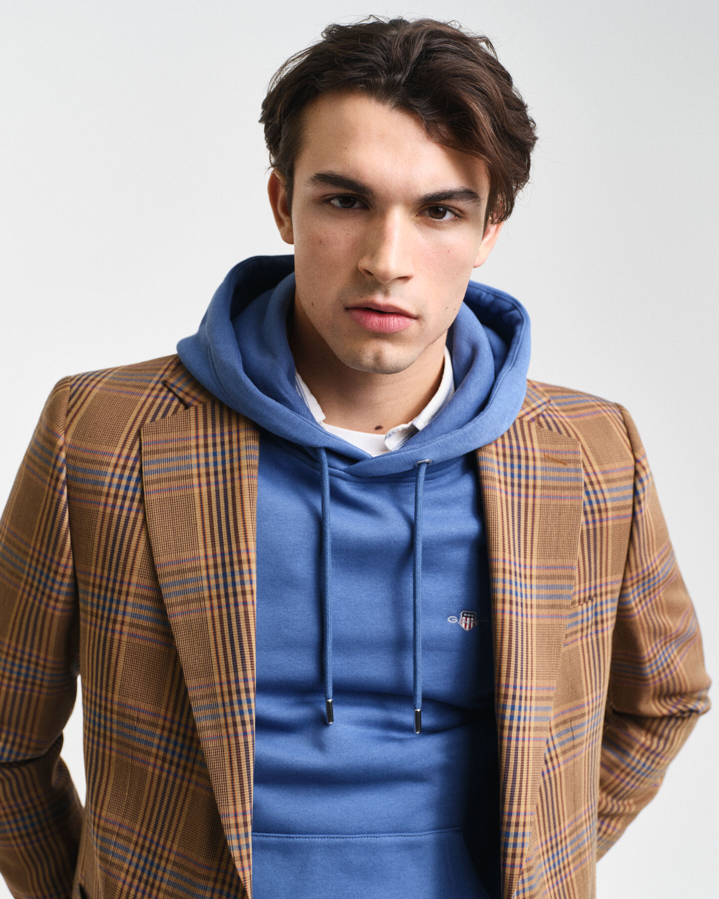 Relaxed Fit Checked Wool Blazer