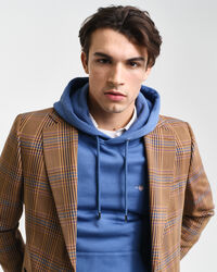 Relaxed Fit Checked Wool Blazer