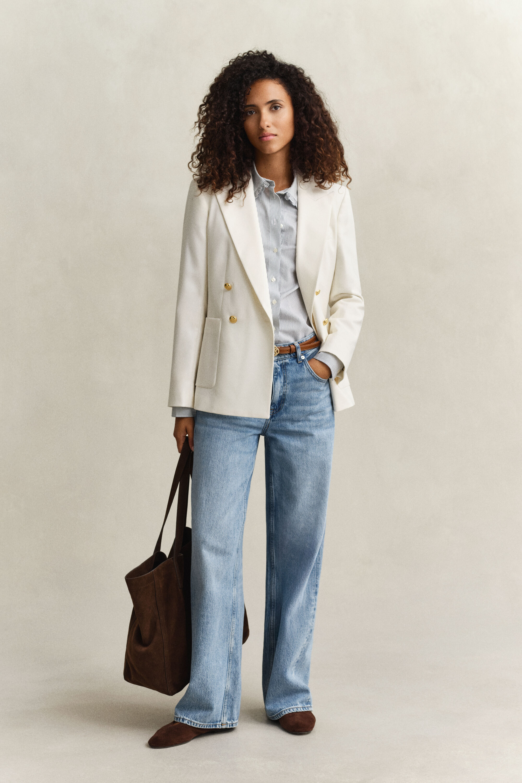 Frilly Striped Cotton Shirt