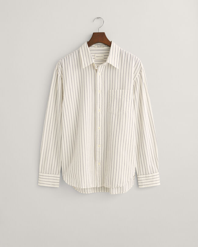 Relaxed Fit Pinstriped Seersucker Shirt