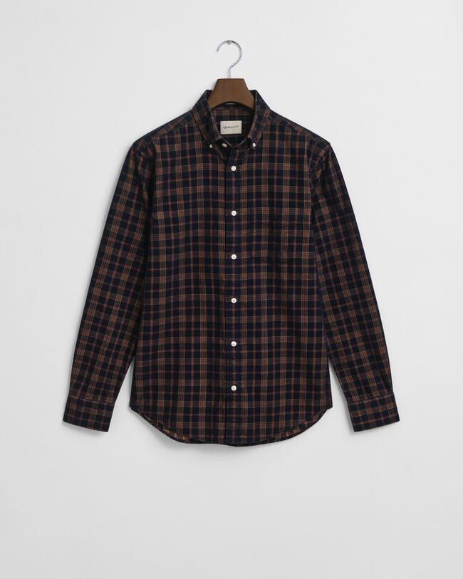 Regular Fit Checked Corduroy Shirt