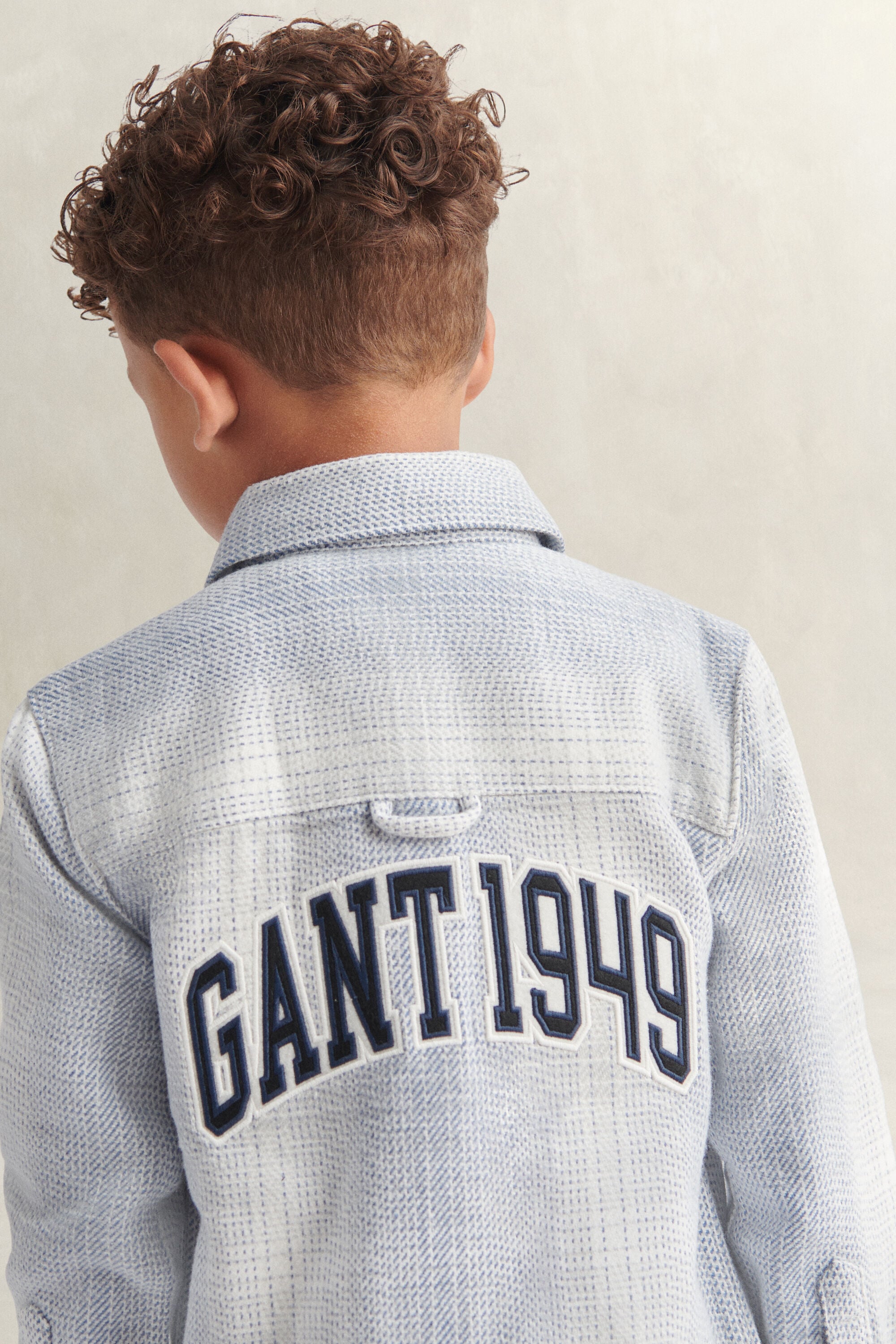Boys Checked Overshirt — SKY BLUE