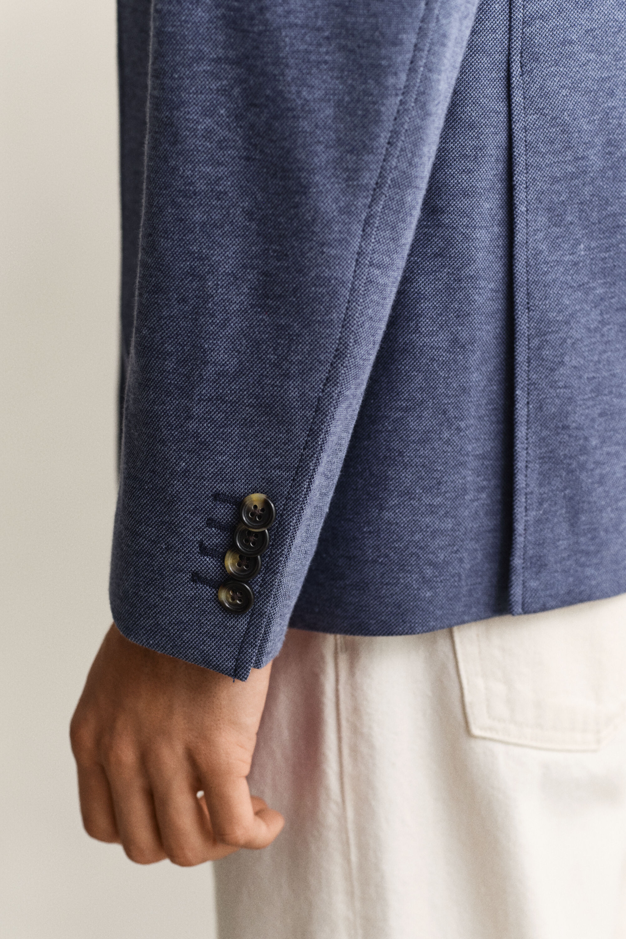 Two-Toned Jersey Piqué Blazer