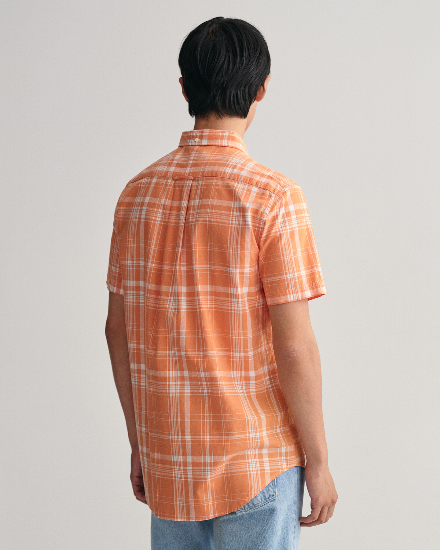 Regular Fit Check Cotton Linen Short Sleeve Shirt