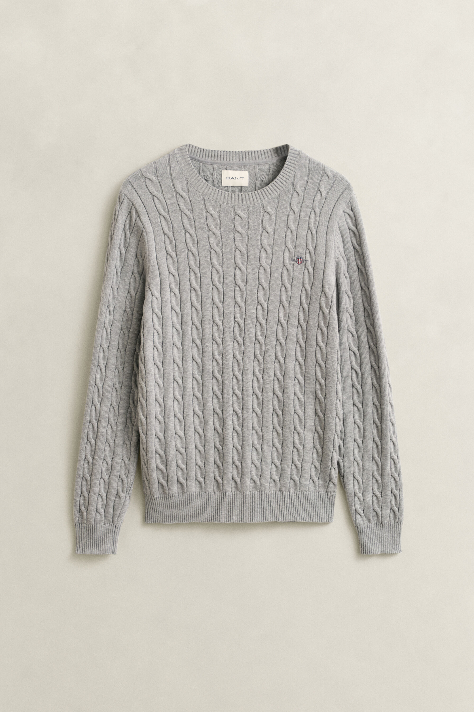 Cotton Cable Knit Crew Neck Sweater