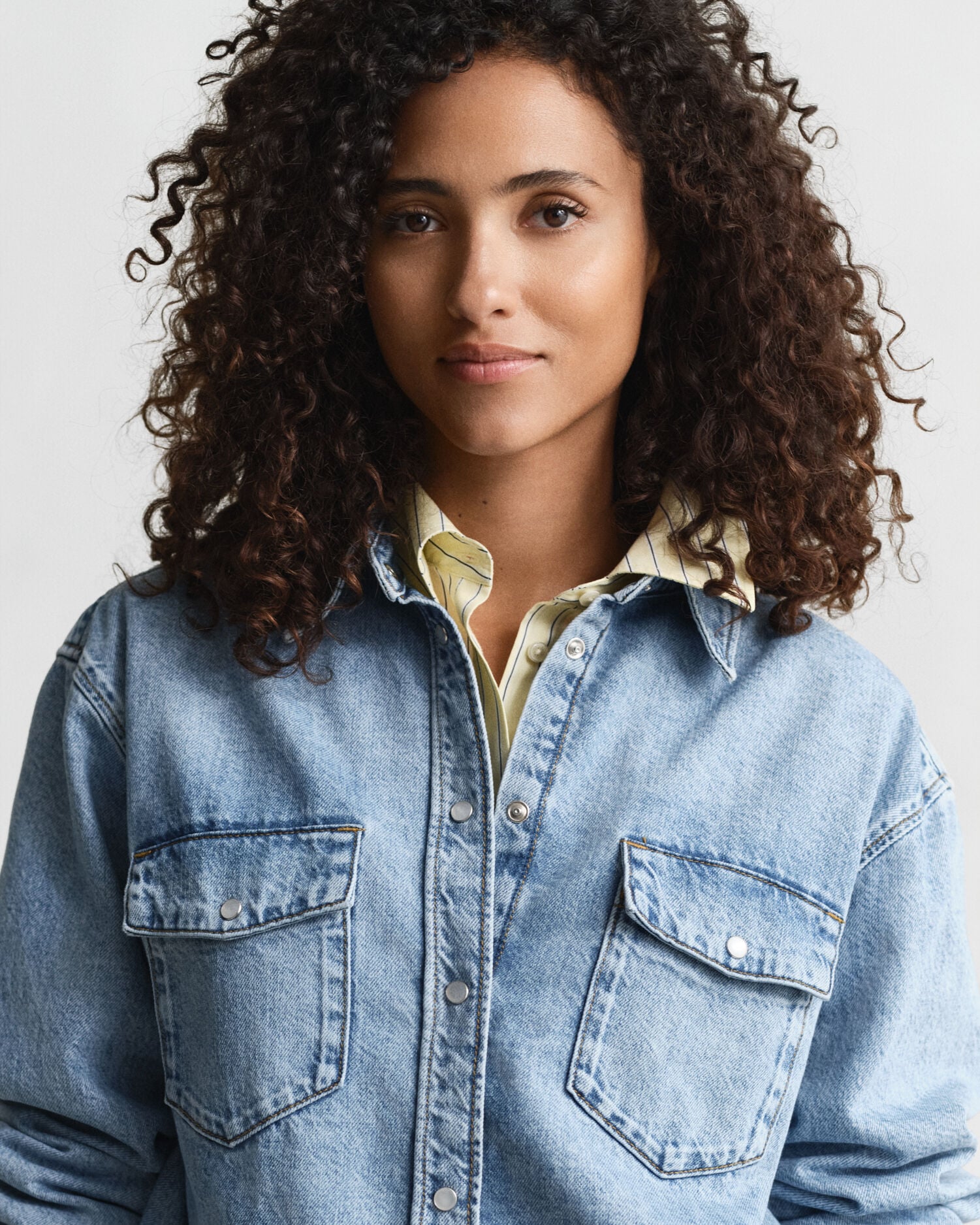 Relaxed Fit Denim Shirt — MID BLUE WORN IN