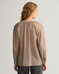 Check Cotton Silk Blouse